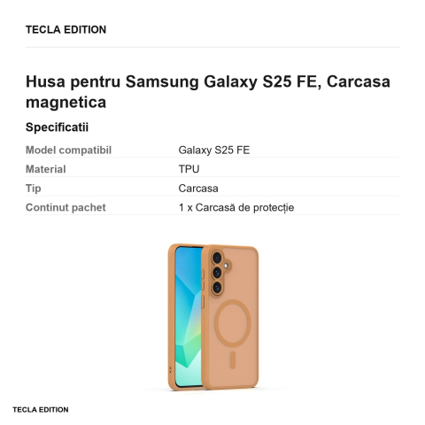 Husa Mag Matt pentru Samsung Galaxy S25 FE, Carcasa magnetica, Maro [2]