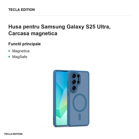 Husa Mag Matt pentru Samsung Galaxy S25 Ultra, Carcasa magnetica, Albastru inchis [1]