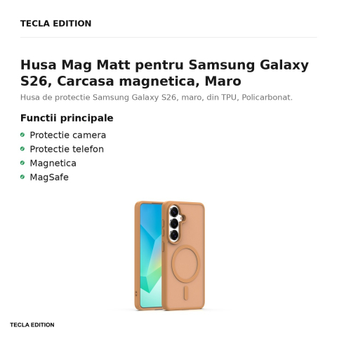 Husa Mag Matt pentru Samsung Galaxy S26, Carcasa magnetica, Maro [1]