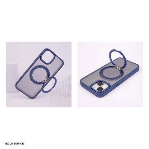 Husa Mag Ring Rotating pentru iPhone 12, Carcasa magnetica, Albastru [4]
