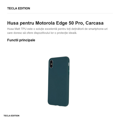Husa Matt TPU forest pentru Motorola Edge 50 Pro, Carcasa, Verde [1]