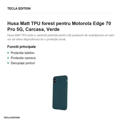 Husa Matt TPU forest pentru Motorola Edge 70 Pro 5G, Carcasa, Verde [1]