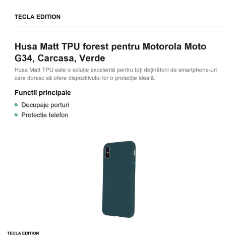 Husa Matt TPU forest pentru Motorola Moto G34, Carcasa, Verde [1]
