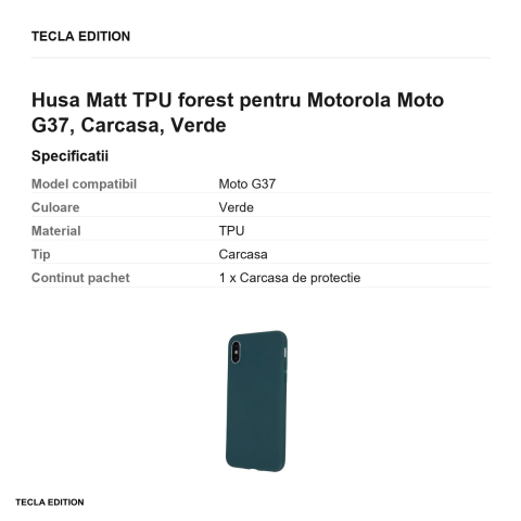 Husa Matt TPU forest pentru Motorola Moto G37, Carcasa, Verde [2]