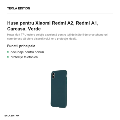 Husa Matt TPU forest pentru Xiaomi Redmi A2, Redmi A1, Carcasa, Verde [1]