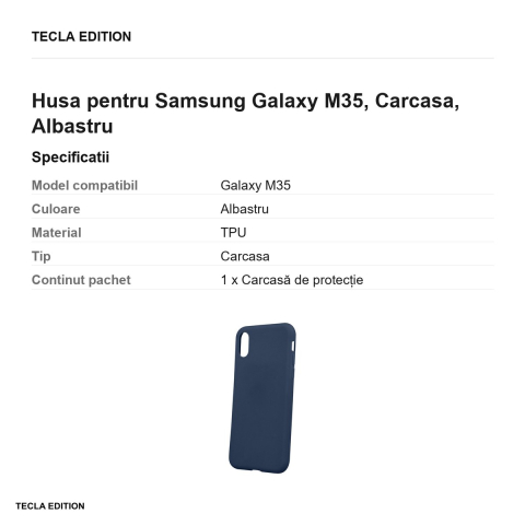 Husa Matt TPU pentru Samsung Galaxy M35, Carcasa, Albastru [2]