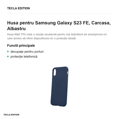 Husa Matt TPU pentru Samsung Galaxy S23 FE, Carcasa, Albastru [1]