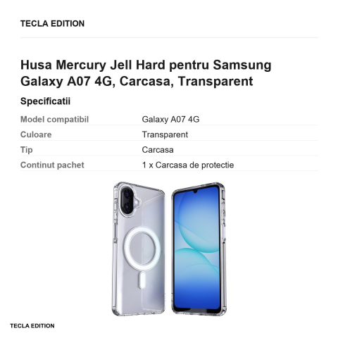 Husa Mercury Jell Hard pentru Samsung Galaxy A07 4G, Carcasa, Transparent [2]