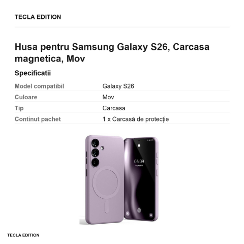 Husa Mercury Semi-Silicon Lilac pentru Samsung Galaxy S26, Carcasa magnetica, Mov [2]