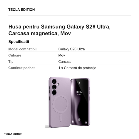 Husa Mercury Semi-Silicon Lilac pentru Samsung Galaxy S26 Ultra, Carcasa magnetica, Mov [2]