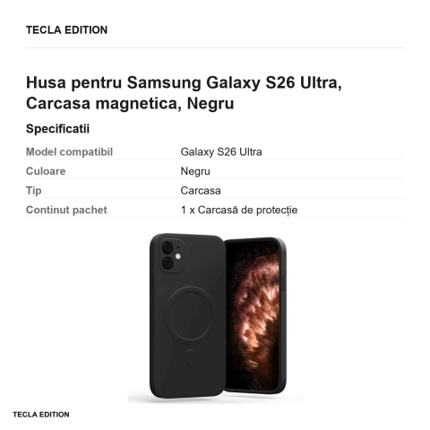 Husa Mercury Semi-Silicon pentru Samsung Galaxy S26 Ultra, Carcasa magnetica, Negru [2]