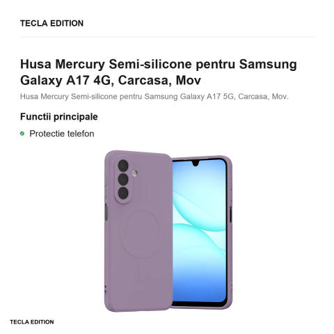 Husa Mercury Semi-silicone pentru Samsung Galaxy A17 4G, Carcasa, Mov [1]