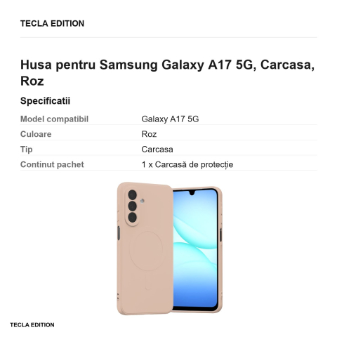 Husa Mercury Semi-silicone pentru Samsung Galaxy A17 5G, Carcasa, Roz [2]