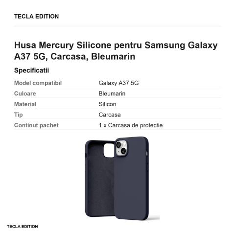 Husa Mercury Silicone pentru Samsung Galaxy A37 5G, Carcasa, Bleumarin [2]
