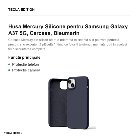 Husa Mercury Silicone pentru Samsung Galaxy A37 5G, Carcasa, Bleumarin [1]
