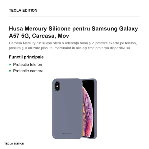 Husa Mercury Silicone pentru Samsung Galaxy A57 5G, Carcasa, Mov [1]