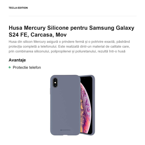 Husa Mercury Silicone pentru Samsung Galaxy S24 FE, Carcasa, Mov [1]