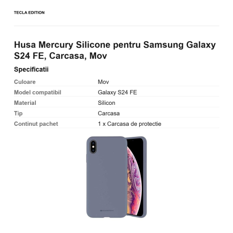 Husa Mercury Silicone pentru Samsung Galaxy S24 FE, Carcasa, Mov [2]