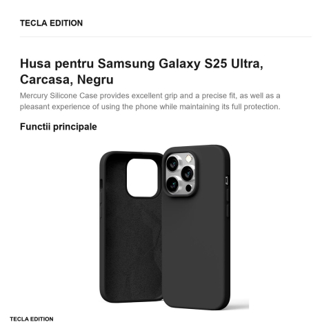 Husa Mercury Silicone Sd25 pentru Samsung Galaxy S25 Ultra, Carcasa, Negru [1]