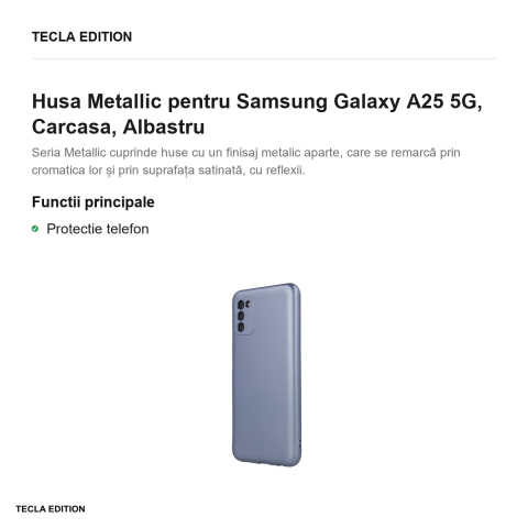 Husa Metallic pentru Samsung Galaxy A25 5G, Carcasa, Albastru [1]