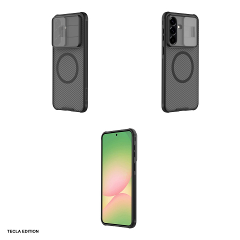 Husa Nillkin CamShield Pro Magnetic pentru Samsung Galaxy A57 5G, Carcasa magnetica, Negru transparent [3]