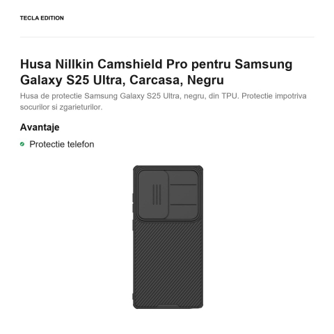 Husa Nillkin Camshield Pro pentru Samsung Galaxy S25 Ultra, Carcasa, Negru [1]