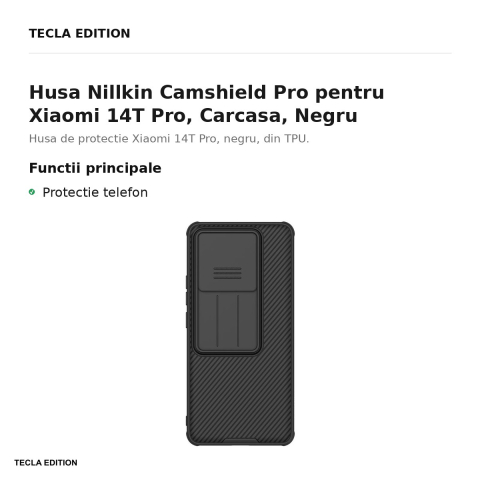 Husa Nillkin Camshield Pro pentru Xiaomi 14T Pro, Carcasa, Negru [1]