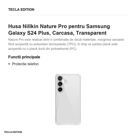 Husa Nillkin Nature Pro pentru Samsung Galaxy S24 Plus, Carcasa, Transparent [1]