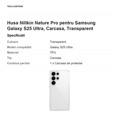 Husa Nillkin Nature Pro pentru Samsung Galaxy S25 Ultra, Carcasa, Transparent [2]