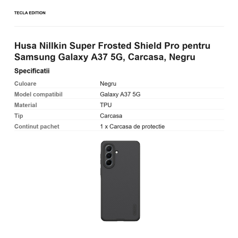 Husa Nillkin Super Frosted Shield Pro pentru Samsung Galaxy A37 5G, Carcasa, Negru [2]