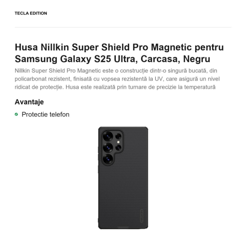 Husa Nillkin Super Shield Pro Magnetic pentru Samsung Galaxy S25 Ultra, Carcasa, Negru [1]