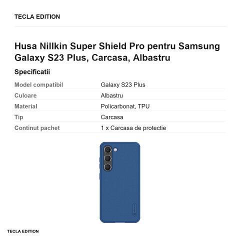 Husa Nillkin Super Shield Pro pentru Samsung Galaxy S23 Plus, Carcasa, Albastru [2]