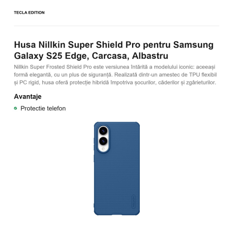 Husa Nillkin Super Shield Pro pentru Samsung Galaxy S25 Edge, Carcasa, Albastru [1]