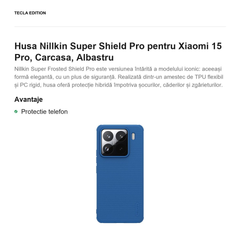 Husa Nillkin Super Shield Pro pentru Xiaomi 15 Pro, Carcasa, Albastru [1]