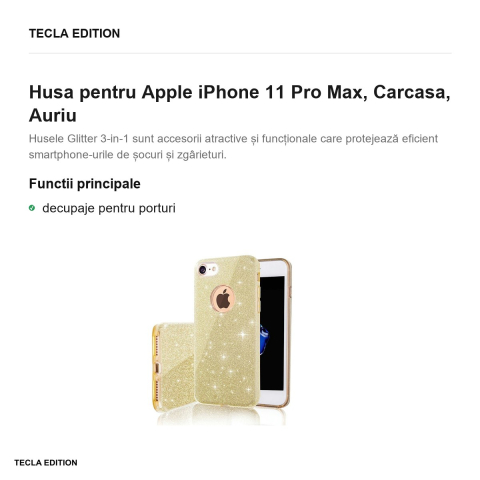 Husa pentru Apple iPhone 11 Pro Max, Carcasa, Auriu [1]