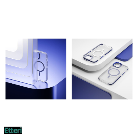 Husa Etteri Icy Mag pentru Apple iPhone 16, Carcasa magnetica, Albastru [4]