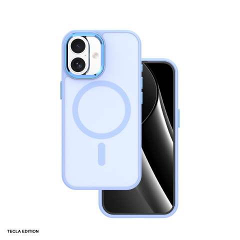 Huse si protectii smartphone - Husa Frozen Mag pentru Apple iPhone 16, Carcasa magnetica, Albastru
