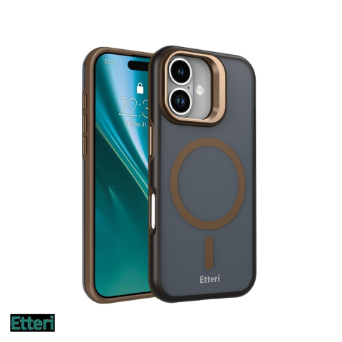 Huse si protectii smartphone - Husa Etteri Morning Fog pentru Apple iPhone 16, Carcasa magnetica, Maro