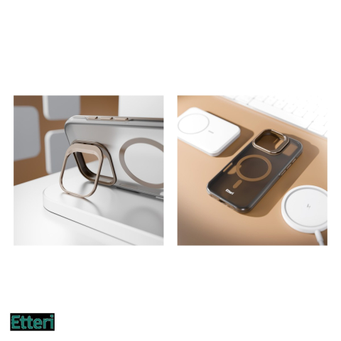 Husa Etteri Morning Fog pentru Apple iPhone 16, Carcasa magnetica, Maro [4]