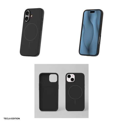 Husa Silicone Thin Mag pentru Apple iPhone 16, Carcasa magnetica, Negru [3]
