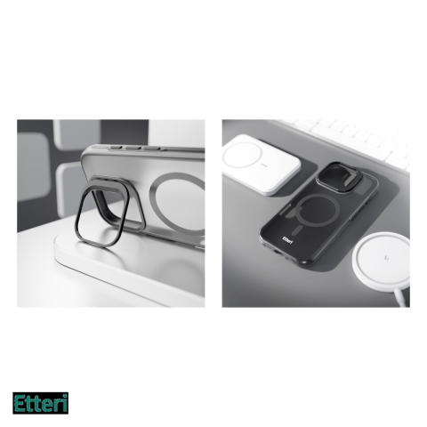 Husa Etteri Morning Fog pentru Apple iPhone 16, Carcasa magnetica, Negru [4]