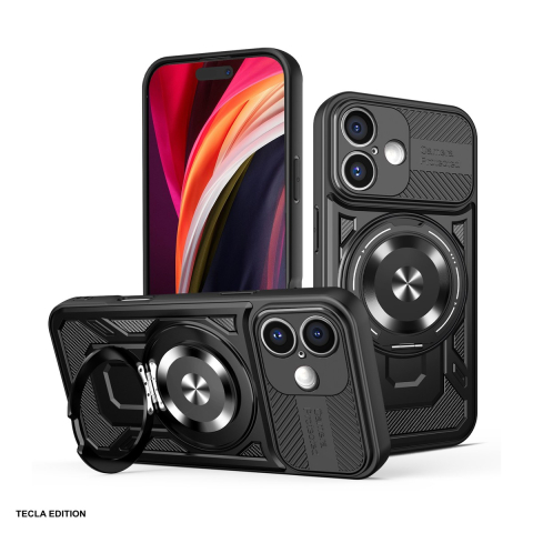 Huse si protectii smartphone - Husa Defender Armor Mag pentru Apple iPhone 16, Carcasa magnetica, Negru