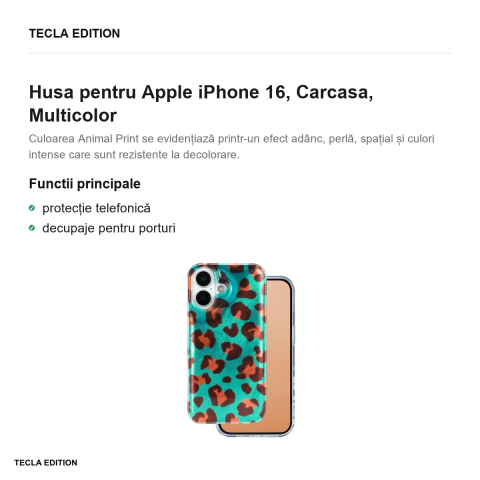 Husa Animal Print Crazy Cheetah pentru Apple iPhone 16, Carcasa, Multicolor [1]
