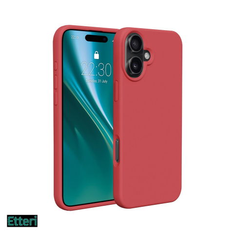Huse si protectii smartphone - Husa Etteri Silicone raspberry pentru Apple iPhone 16, Carcasa, Rosu