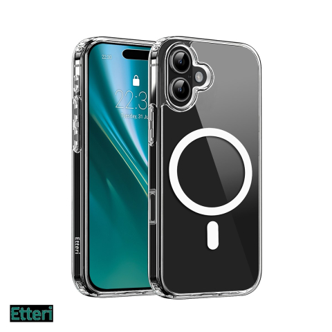 Huse si protectii smartphone - Husa Etteri Hybrid Mag pentru Apple iPhone 16 Plus, Carcasa magnetica, Transparent