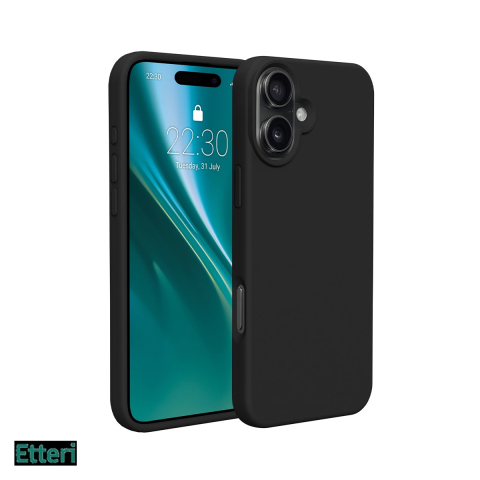 Huse si protectii smartphone - Husa Etteri Silicone pentru Apple iPhone 16 Plus, Carcasa, Negru