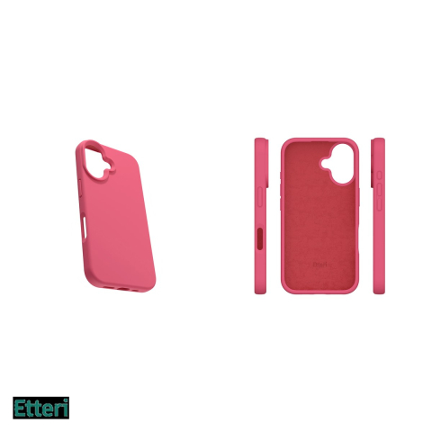Husa Etteri Silicone raspberry pentru Apple iPhone 16 Plus, Carcasa, Rosu [4]