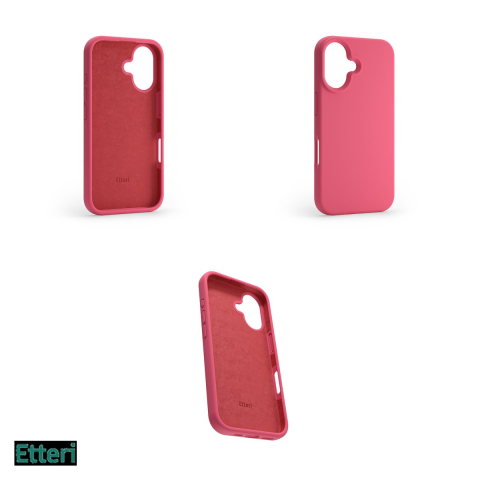 Husa Etteri Silicone raspberry pentru Apple iPhone 16 Plus, Carcasa, Rosu [3]