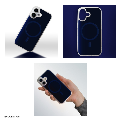 Husa Lowkey Mag pentru Apple iPhone 16 Pro, Carcasa magnetica, Albastru inchis [3]