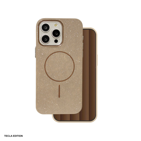 Huse si protectii smartphone - Husa Glitter Thin Mag pentru Apple iPhone 16 Pro, Carcasa magnetica, Maro